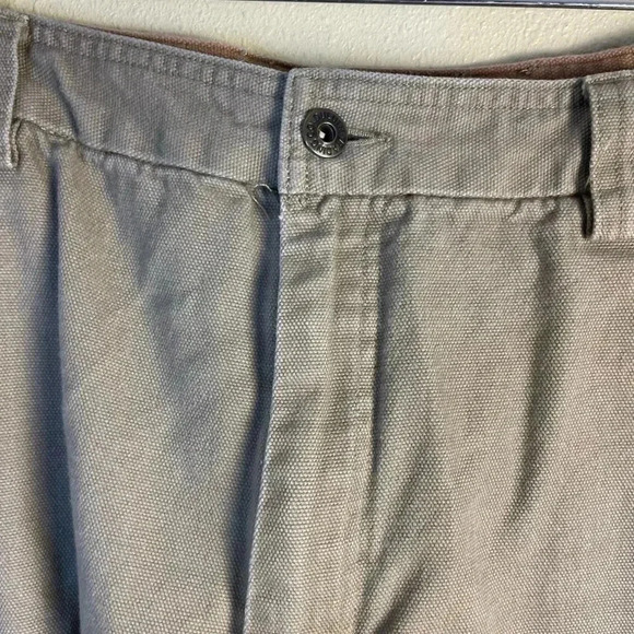 Duluth Trading Co Mens Size 44x9” Canvas Cargo Shorts Cotton Carpenter Khaki Tan - Picture 3 of 10